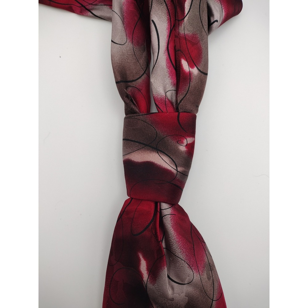 J Garcia Silk Tie Dawn at‎ the Ritz Carlton Red Grey Abstract Limited Edition